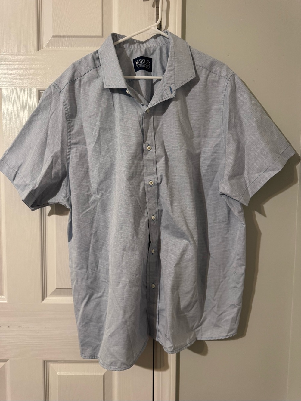M Tailor Light Blue Short-Sleeve Button-Up Shirt